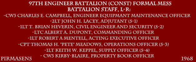 Battalion Staff, The Formal Mess celebration, 1968