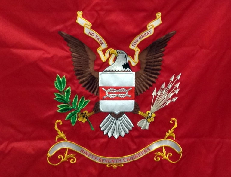 actual 97th EBC Colors received and posted at the reunion ceremony, 4 Oct 2014