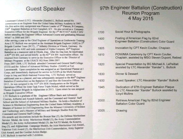 97th EBC Mini-Reunion Program, 3-4 May 2015