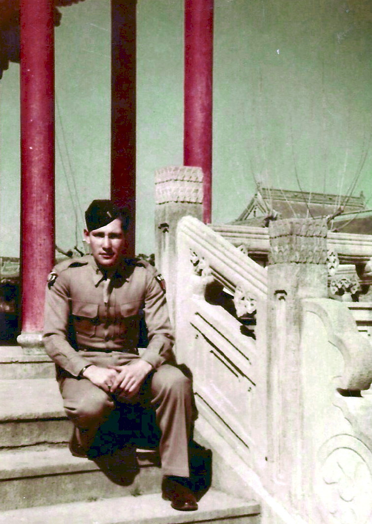 World War II Army Air Force patch on left shoulder, after end of war