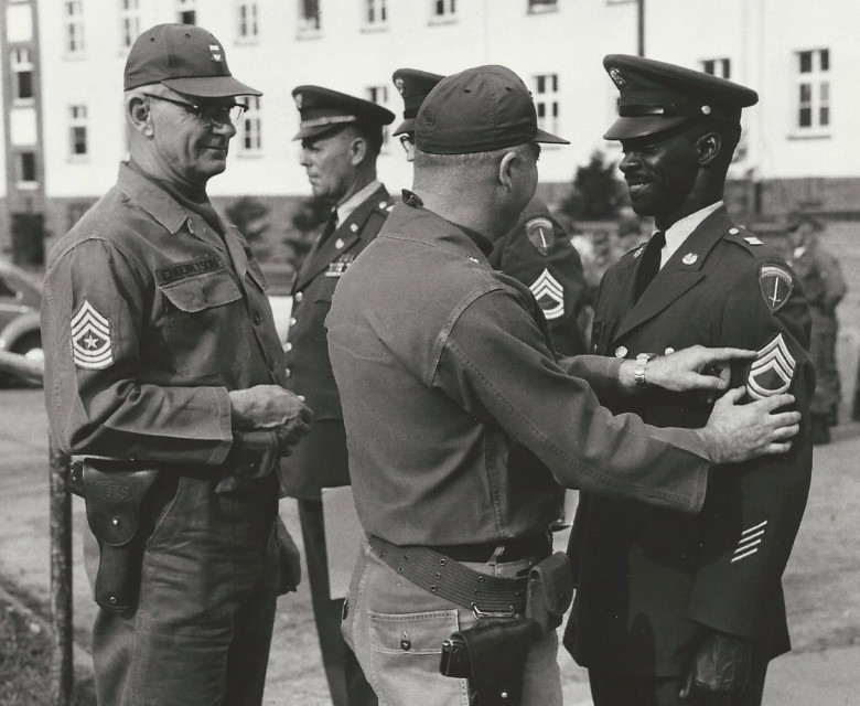 in this photo at left, CSM (Ret) Ingram Melvin Engebretson, 97th EBC, deceased 16 July 2000, Tacoma, WA