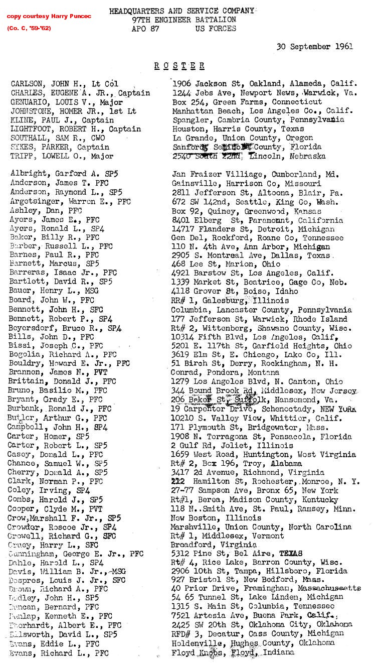page 1, H&S Co, 97th Engineers