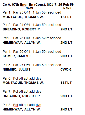 SO 7, dated 25 February 1959