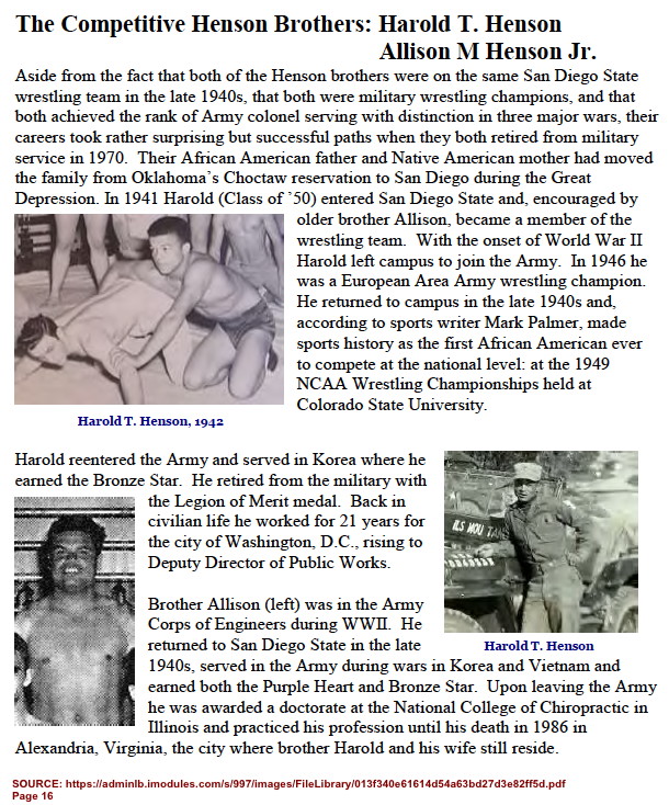 The Competitive Henson Brothers: Harold T. Henson and Allison M Henson Jr.