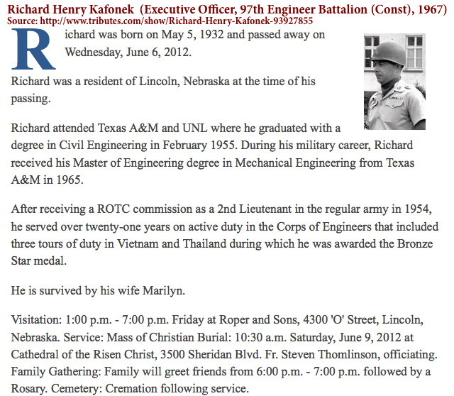 LTC R, obutuary, Obituary, 97th Engr Bn (Const)
