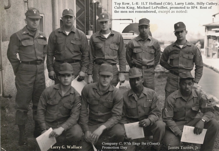 Promotion Day, Co C, 97th Engr Bn (Const), 16 April 1968, SP4 Michael A. LePeilbet, others Promotion Day, Co C, 97th Engr Bn (Const), 16 April 1968, SP4 Michael A. LePeilbet, others