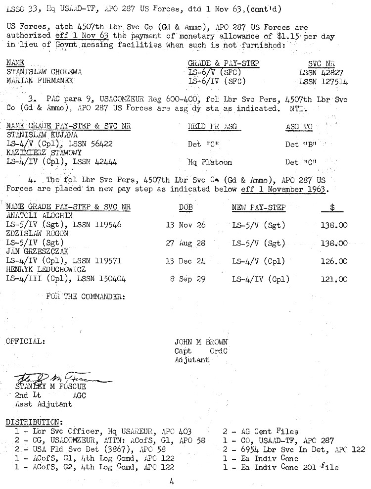 Polish Labor Service Special Order 33, page 4, dated 1-11-63, TFAD