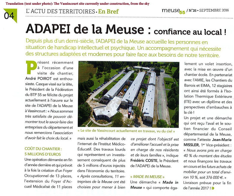 Vassincourt, France, children's hospital under recent construction